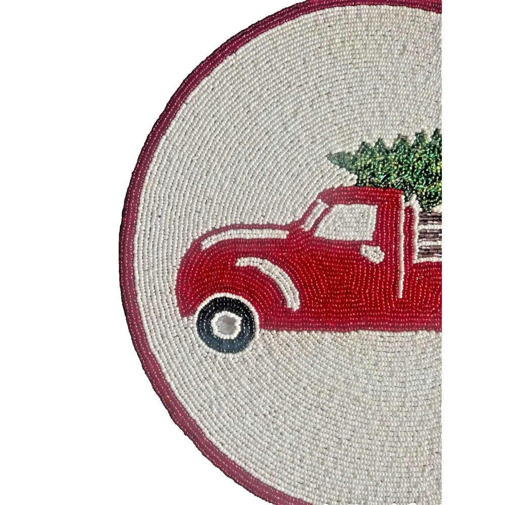 Nantucket Christmas Tree Beaded Placemats 14